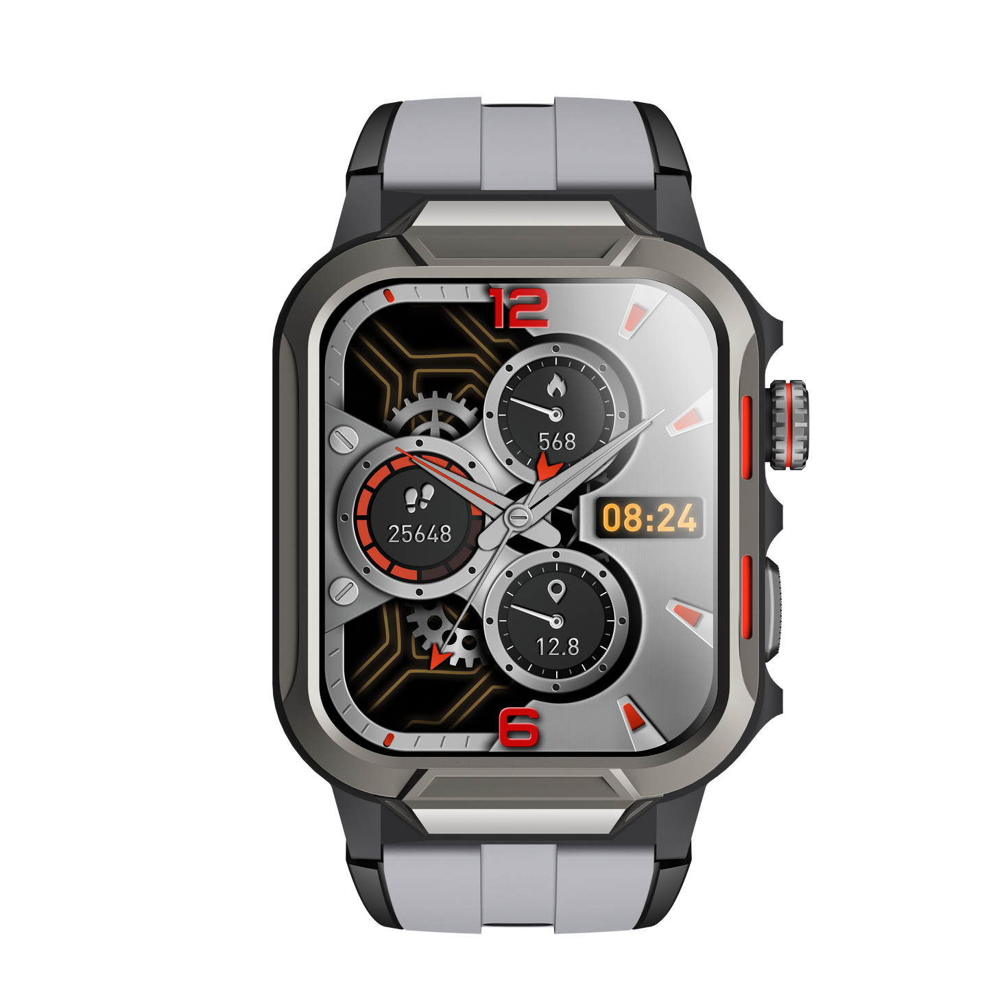 Rugged Smartwatch for Men 3ATM Waterproof Smartwatch 1.96 inch screen for Android and iOS Phones Fitness Tracker Watch with 100+ Sports Modes-1