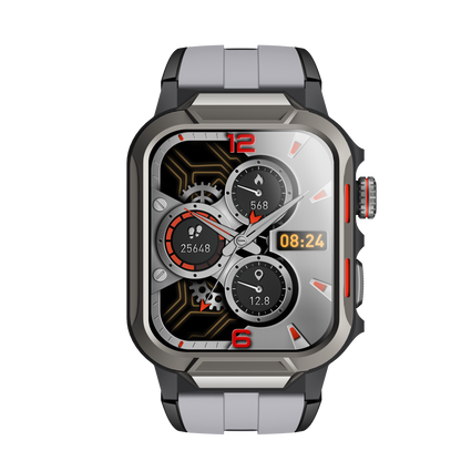 Rugged Smartwatch for Men 3ATM Waterproof Smartwatch 1.96 inch screen for Android and iOS Phones Fitness Tracker Watch with 100+ Sports Modes-1