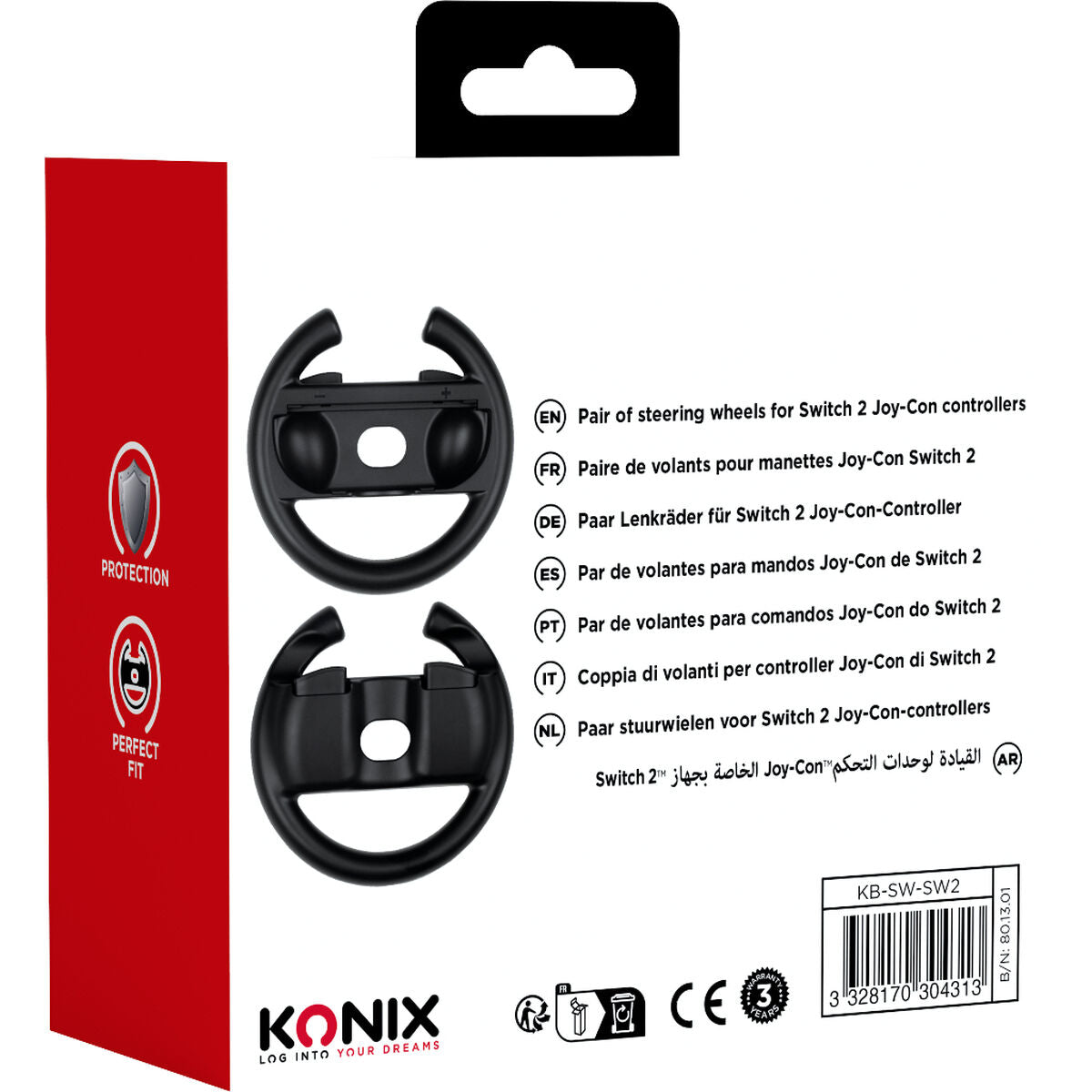 Steering wheel KONIX Black Nintendo Switch-1