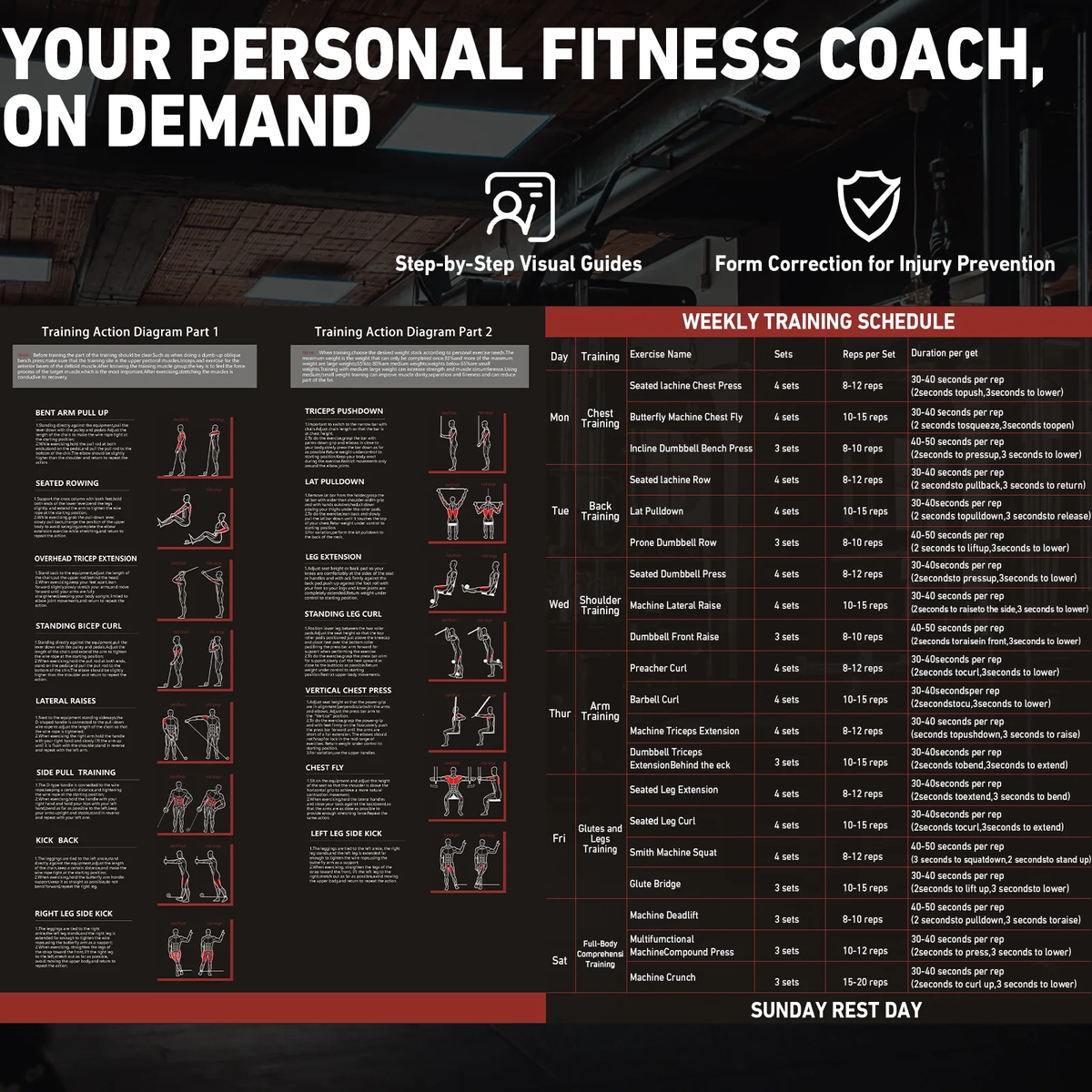 Multifunctional Home Gym System, Home Gym Station with 105LBS Weight Stack, All in One Workout Machine for Full Body Strength Training