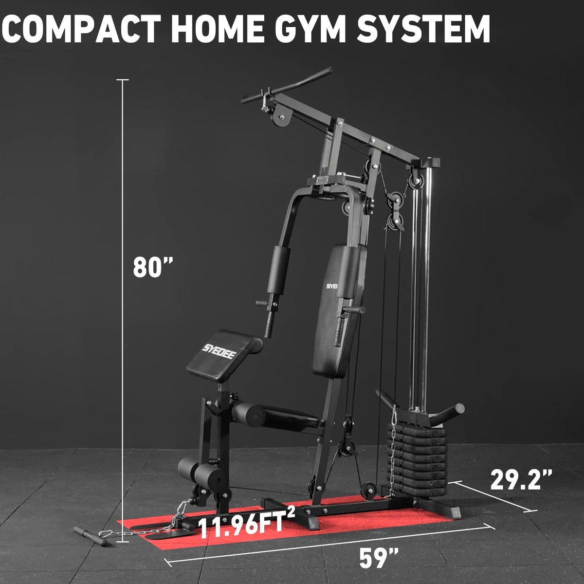 Multifunctional Home Gym System, Home Gym Station with 105LBS Weight Stack, All in One Workout Machine for Full Body Strength Training