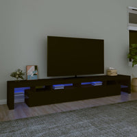 NNEVL TV Cabinet with LED Lights Black 260x36.5x40 cm-0