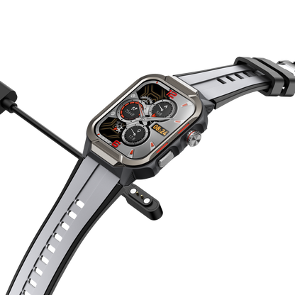 Rugged Smartwatch for Men 3ATM Waterproof Smartwatch 1.96 inch screen for Android and iOS Phones Fitness Tracker Watch with 100+ Sports Modes-3