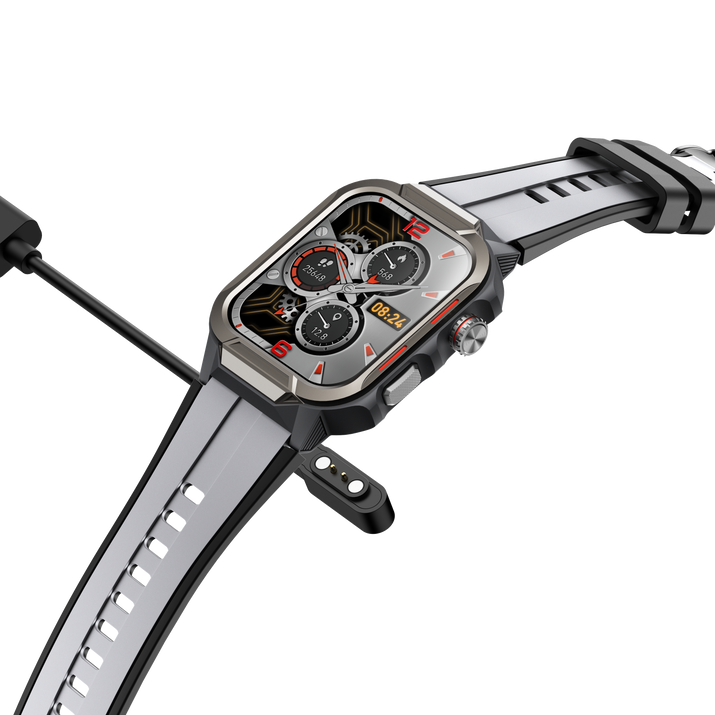 Rugged Smartwatch for Men 3ATM Waterproof Smartwatch 1.96 inch screen for Android and iOS Phones Fitness Tracker Watch with 100+ Sports Modes-3