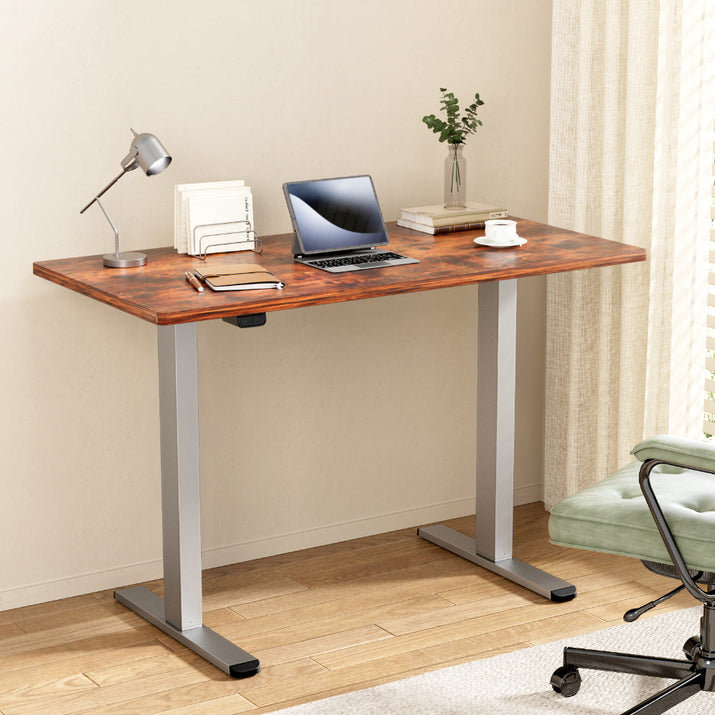 NNEDSZ Artiss Standing Desk Motorised 120CM Rustic Brown-0