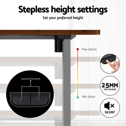 NNEDSZ Artiss Standing Desk Motorised 120CM Rustic Brown-4