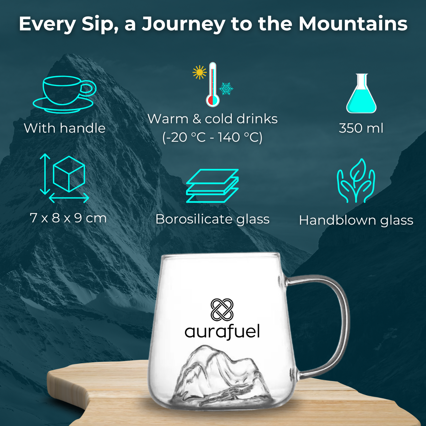 Mountain drinking glass - 350 ml-1
