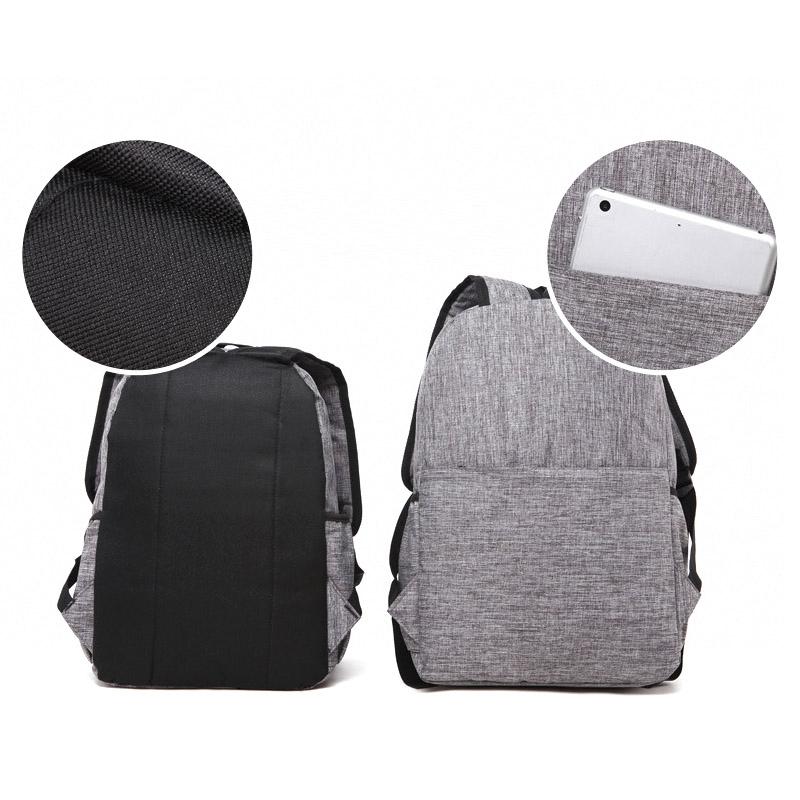 NNEDSZ Multi-function Canvas Laptop Backpack - Fits 15.6 Macbook Samsung Sony Dell Alienware Chuwi Asus Hp - 42x29x13cm - Black-4