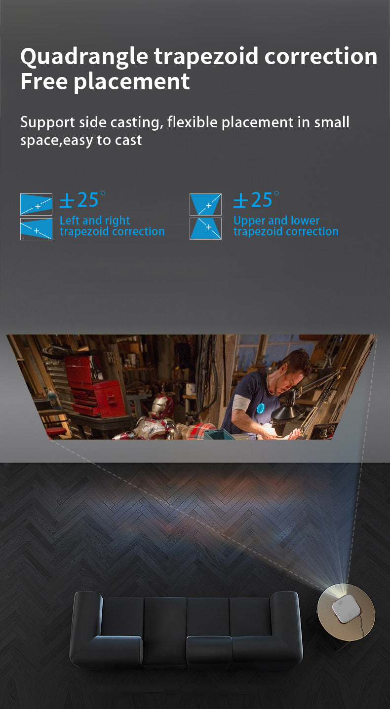 NNEDSZ Mini Portable HD Projector with Giant Screen Display and Gamut Compensation - Home Cinema-2