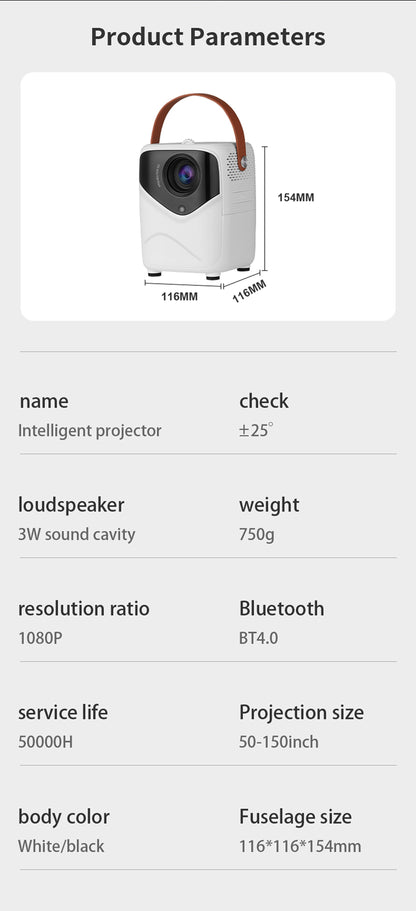 NNEDSZ Mini Portable HD Projector with Giant Screen Display and Gamut Compensation - Home Cinema-4