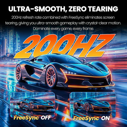 24" 200Hz Gaming Monitor,Ips Panel,Fhd 1080P, Built-In Speakers, 120% Srgb, Freesync, Black