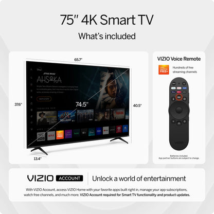 75” Class 4K UHD LED HDR Smart TV (V4K75M-08)