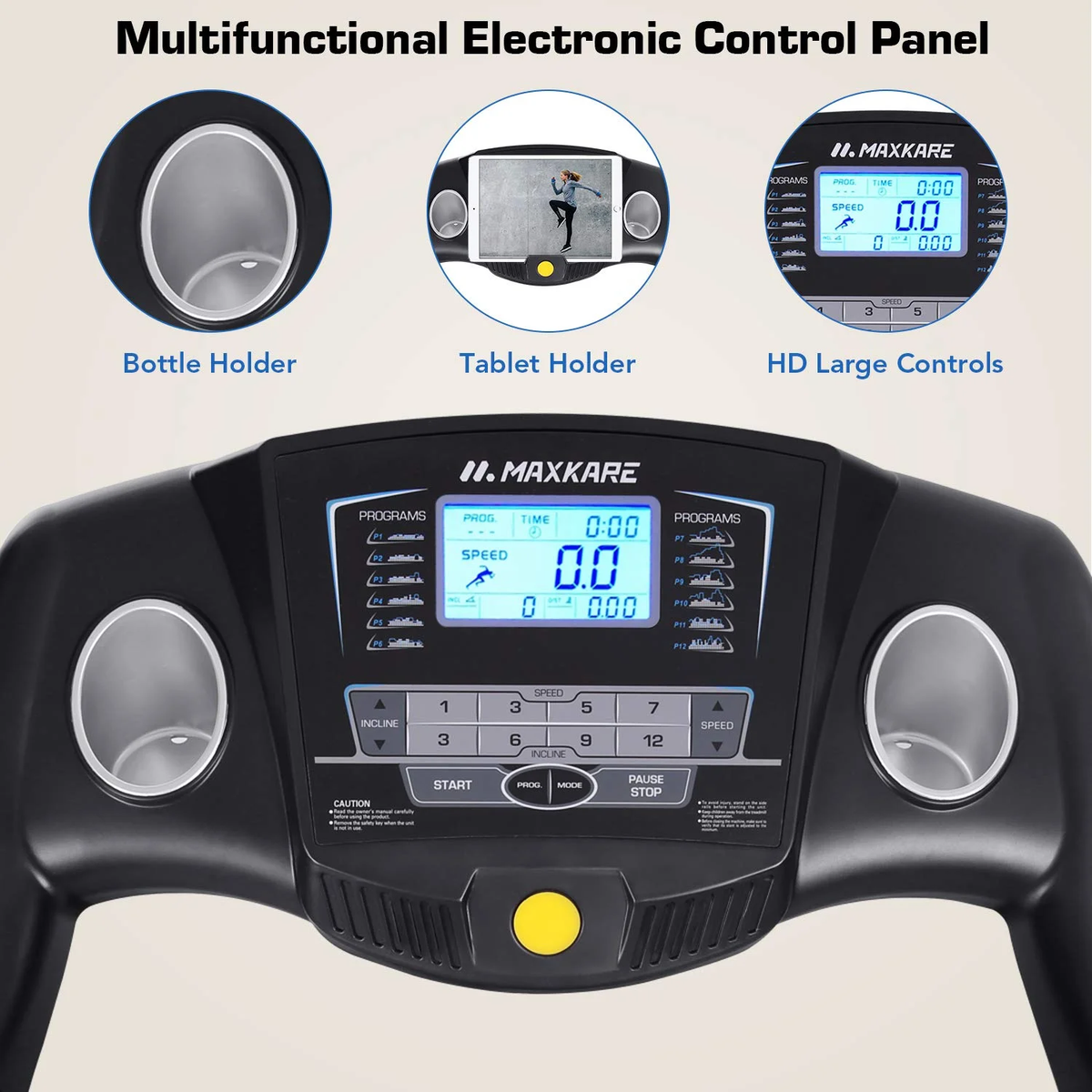 2.5 HP Treadmills for Home with 12 Levels Auto Incline, 8.5 Mph Speed 15 Preset Program, 220Lbs Max Weight